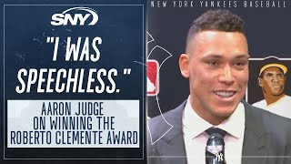 Aaron Judge on winning the 2023 Roberto Clemente Award | SNY