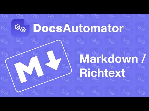 Add Markdown / Rich Text to your documents