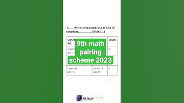 9th class math pairing scheme 2023|| #youtubeshorts #9th #pairingscheme