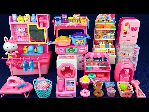 10 Minutes Satisfying with Unboxing Pink Fridge & Kitchen Toy Set Review Toys | ASMR