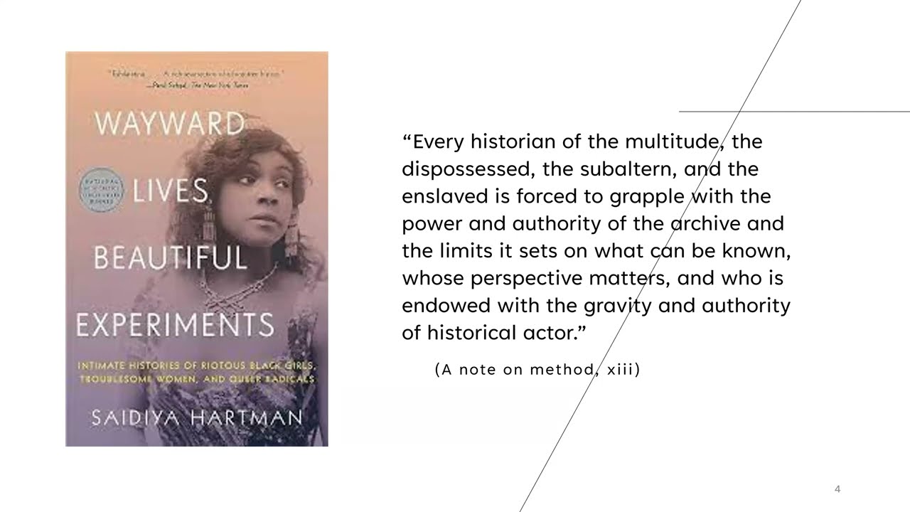 Landmark Lecture: Laborious Histories: Critical Fabulation & the Practice of Black Public History
