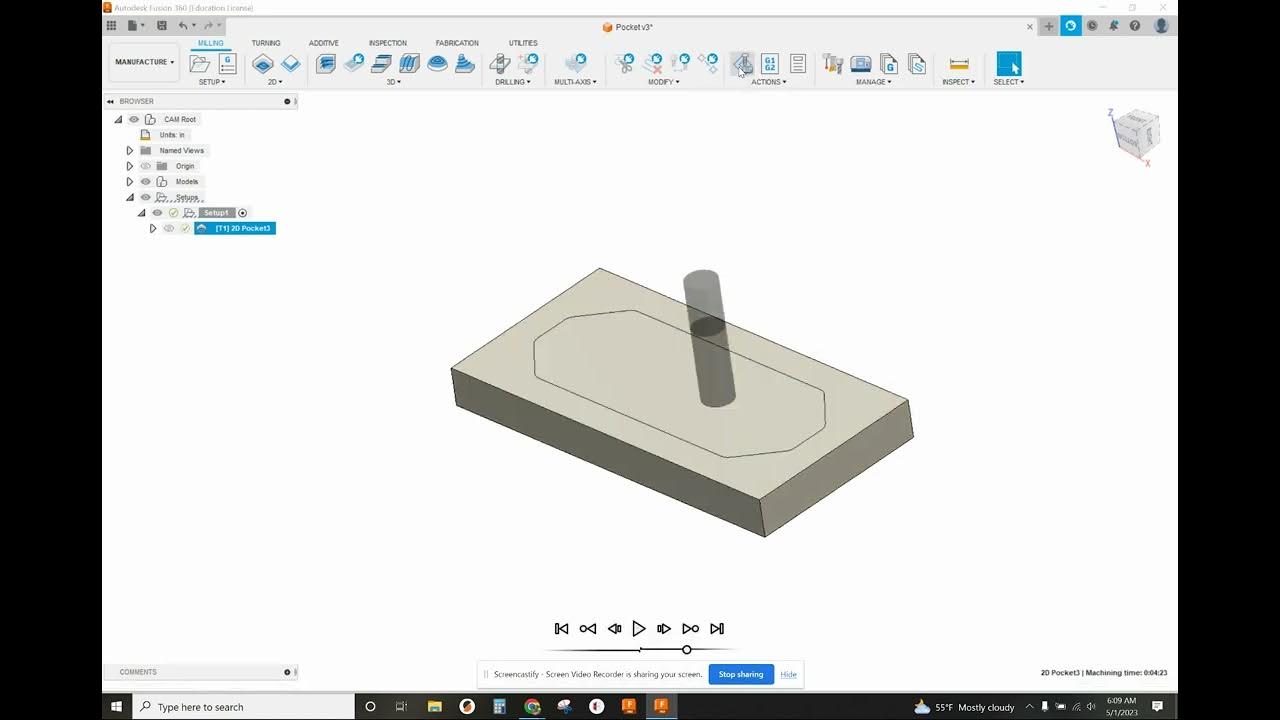 Pocket Milling in Fusion 360 YouTube