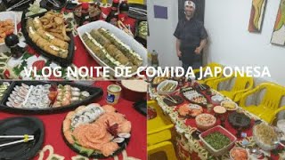 VLOG NOITE DA COMIDA JAPONESA❤ SUSHI DE SALMÃO, HOT HOL, HOSSOMAKI, SASHIMI, NORIMAKI, NIGUIRI.