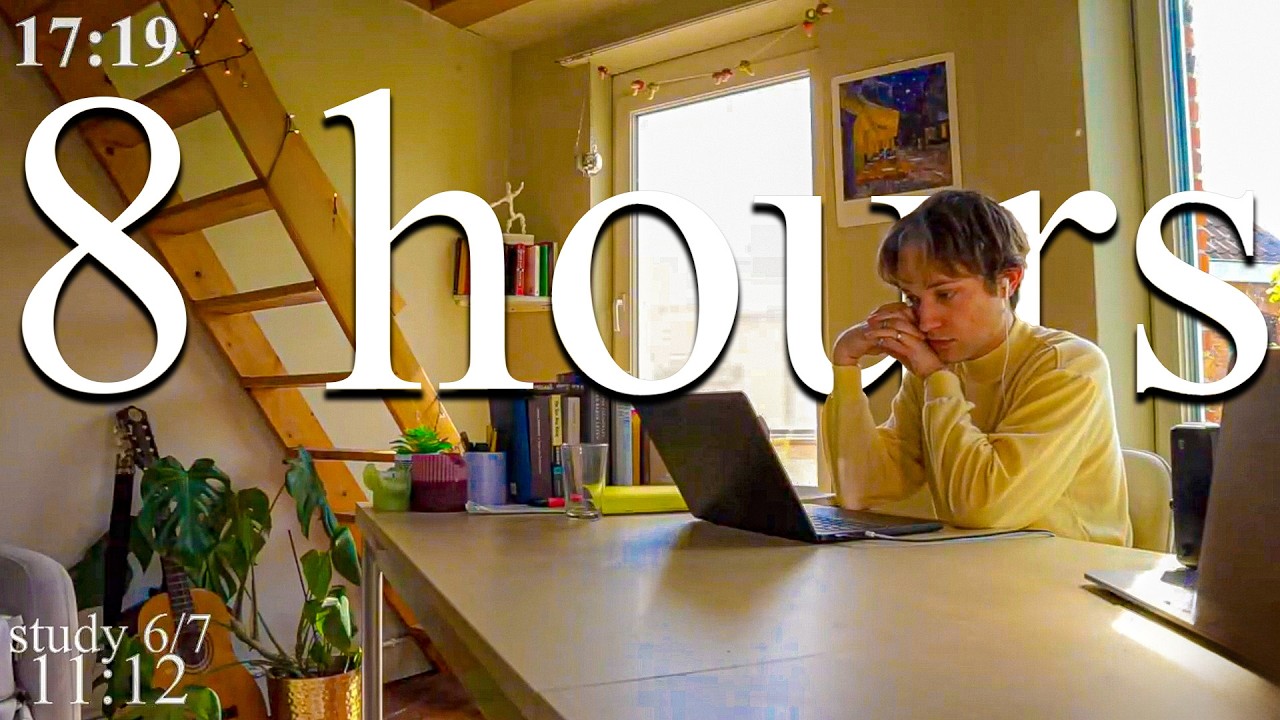LIVE-Special from Belgium | 8-HOUR study with me in Gent 📚⛈️ rain sounds & pomodoro timer 60 & 10