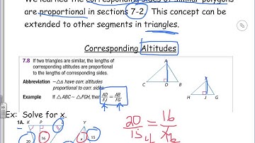7.5 Parts of Similar Triangles