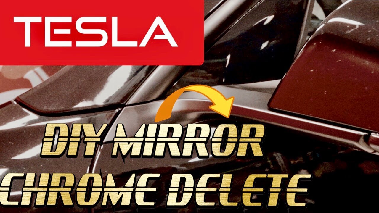 Chrome Delete Vinyl Overlay fitting the 2017-2022 Tesla Model 3 Mirrors