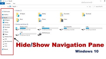 How to Hide or Show Navigation Pane In Windows 10 File Explorer