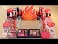 "Fire!"Mixing "REDORANGE"Makeup,More Stuff &Slime Into slime!Most Satisfying Slime Video.