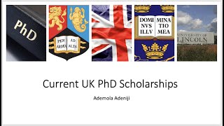 Ongoing UK PhD Scholarships I 2022