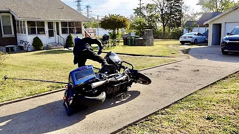 THE FIRST RIDE ON HIS NEW HARLEY DIDN'T GO AS PLANNED SMH..