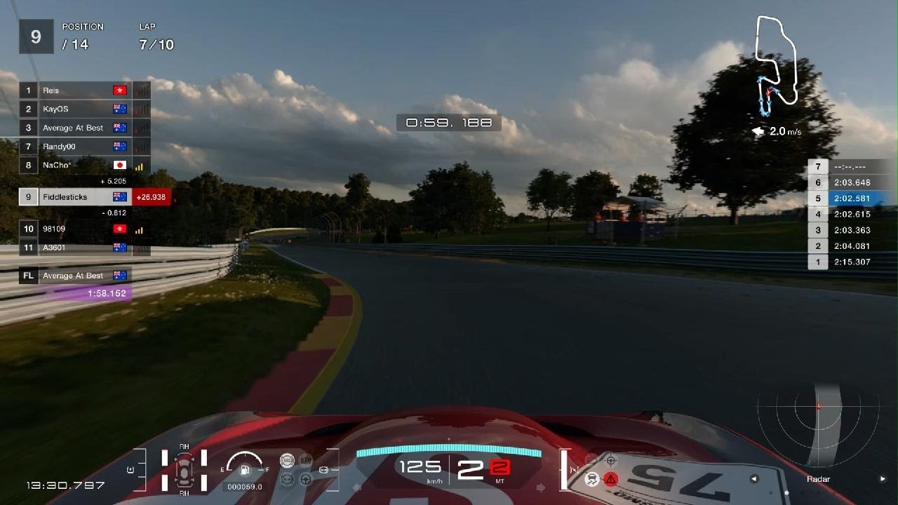 overtake on the grass.