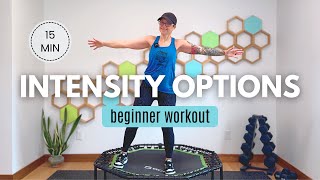 15 Minute Low–High Rebounder Workout for Beginners | Low Impact + High Energy Options