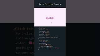 Text Glitch Effect #shortsfeed #shorts #css