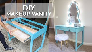 💄Decorate With Me + DIY Makeup Vanity + Organization + Desk Turned Into Makeup  Vanity 