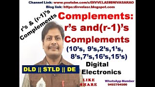 r's Complement || (r-1)'s Complement || Formula for r's and (r-1)'s Complements || DLD || STLD || DE