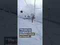 Ski lift malfunctions, swings wildly with passengers onboard #shorts