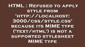 HTML : Refused to apply style from 