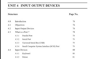 input / output device bca course chapter