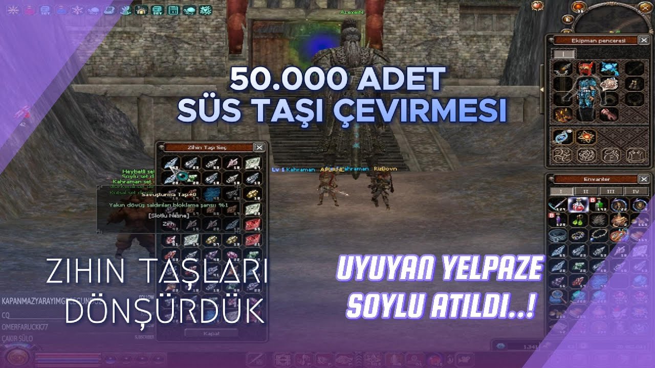 METİN2 TR EZEL 50000 ADET SÜS TAŞI ÇEVİRMESİ, YELPAZEYE SOYLU ATTIRDIK, EJDERHA DİŞİ KILICI BASIMI..