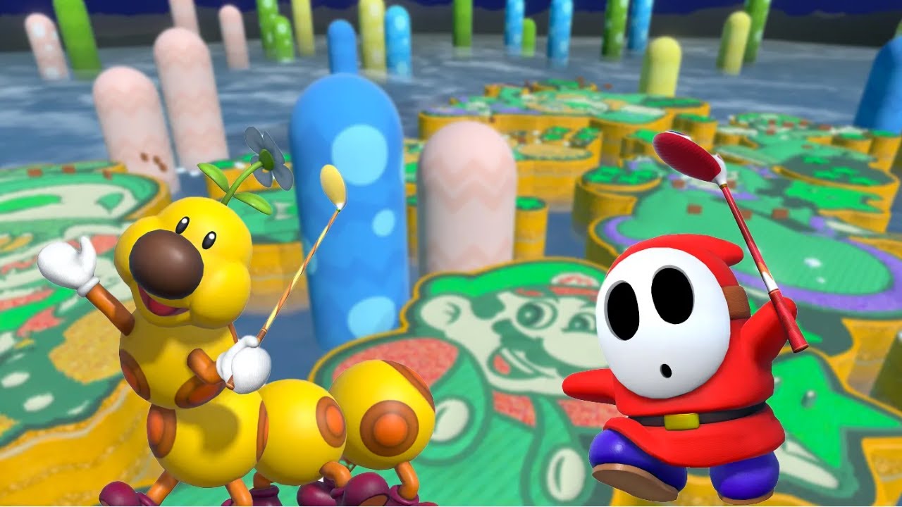 Mario Golf: Super Rush Ninji vs Boo vs Wiggler vs Shy Guy Gameplay HD