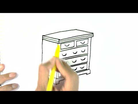 How To Draw A Chest Of Drawers Easy Steps For Children Kids