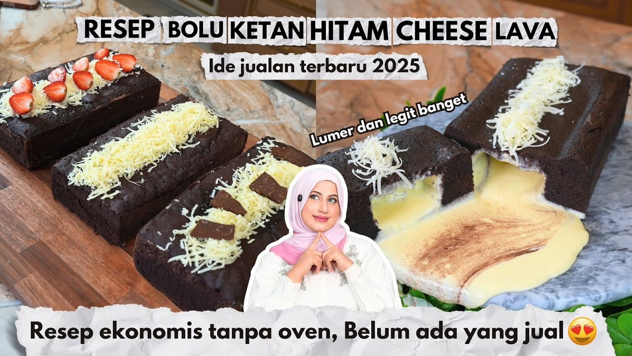 COOKING WITH TASYI: EPS 151 - RESEP BOLU KETAN HITAM CHEESE LAVA,  TANPA OVEN BELUM ADA YANG JUAL💖