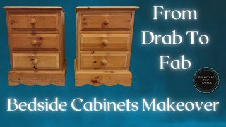 Bedside Cabinets Makeover From Drab To Fabrefinish Wood