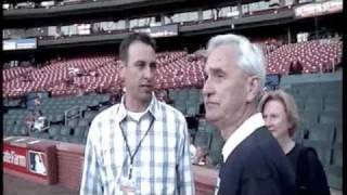 Columbia College Night at Busch Stadium: first pitch w/ Dr. Brouder and Jane Froman Singers