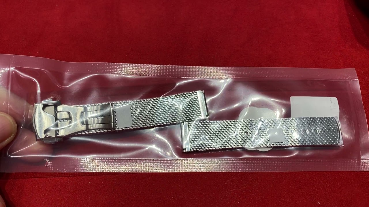 OMEGA original steel mesh bracelet with deployant clasp for Diver