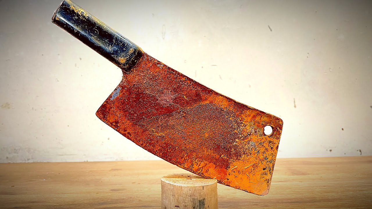 Restoration Antique Rusty Meat Cleaver YouTube