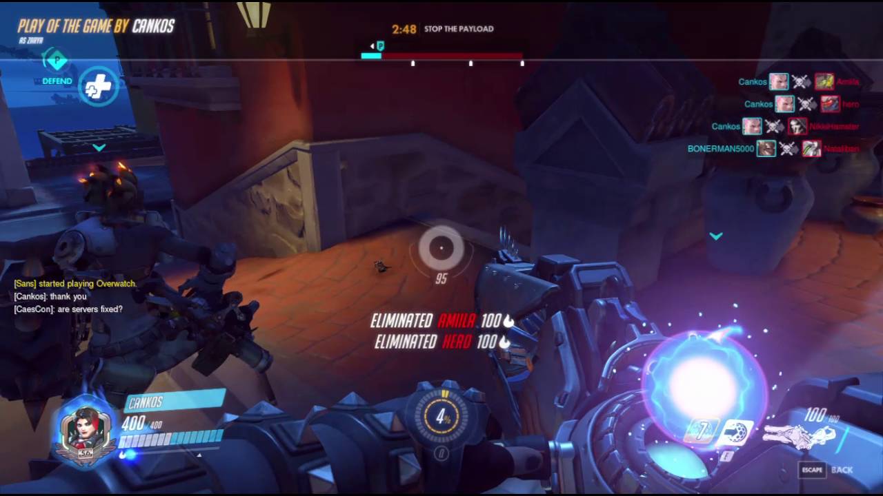 zarya graviton surge, sound barrier and fully charged cannon blasts