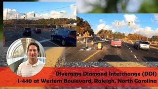 Diverging Diamond Interchange (DDI) | I-440 at Western Boulevard, Raleigh, North Carolina