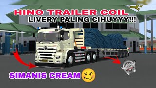 SHARE LIVERY+MOD TRUK HINO 500 TRAILER MUAT COIL LIVERY PALING SOFT DAN CIHUYYY !! | BUSSID👇👇 screenshot 4