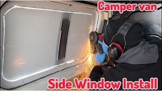 Ford Transit Custom Side Window Install Camper Windows on Sliding Door 