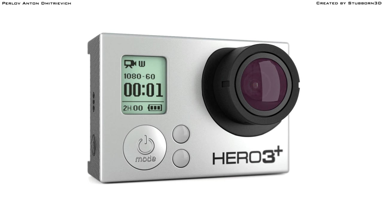 3D model Action camera GoPro Hero3