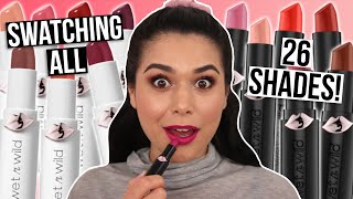 I'VE BEEN MISSING OUT! Wet n Wild Megalast Lipstick Matte \& High-Shine Swatches \& Review