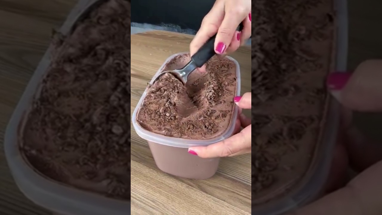 sorvete de chocolate simples rápido delicioso e fácil de fazer