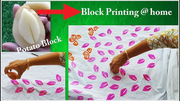 How to Make a Potato Stamp Block Print — The Green Mad House