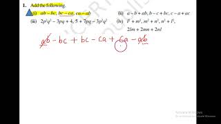 add the following i. ab - bc, bc - ca, ca -ab