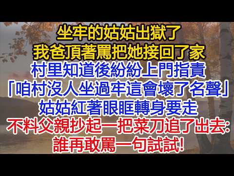 坐牢的姑姑出獄了我爸頂著全家罵把她接回了家，村里知道後紛紛上門指責大罵「咱村沒人坐過牢這會壞了名聲」，姑姑紅著眼眶轉身要走，不料父親抄起一把菜刀追了出去：誰再敢罵一句試試！​#為人處世#情感故事