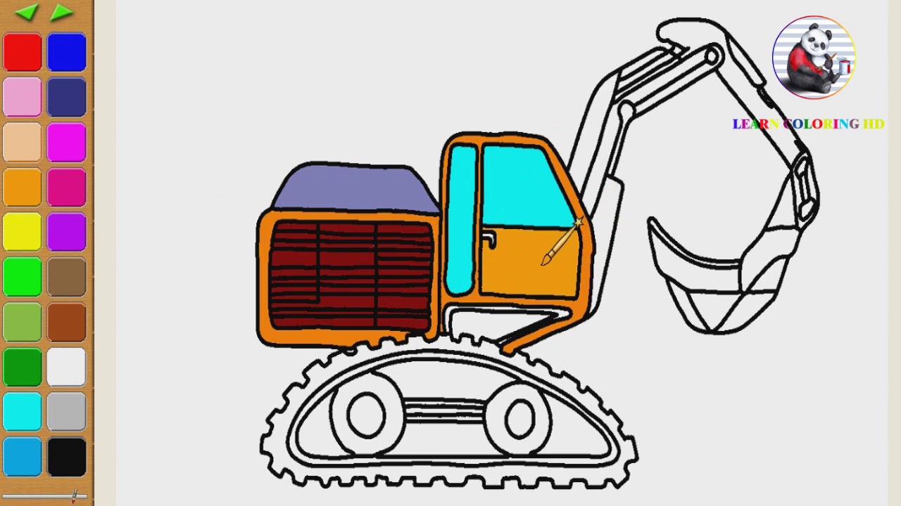 How to draw Excavator easy step by step YouTube