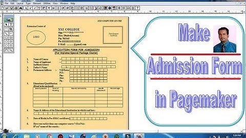 How to create and design Admission form in Adobe Pagemaker
