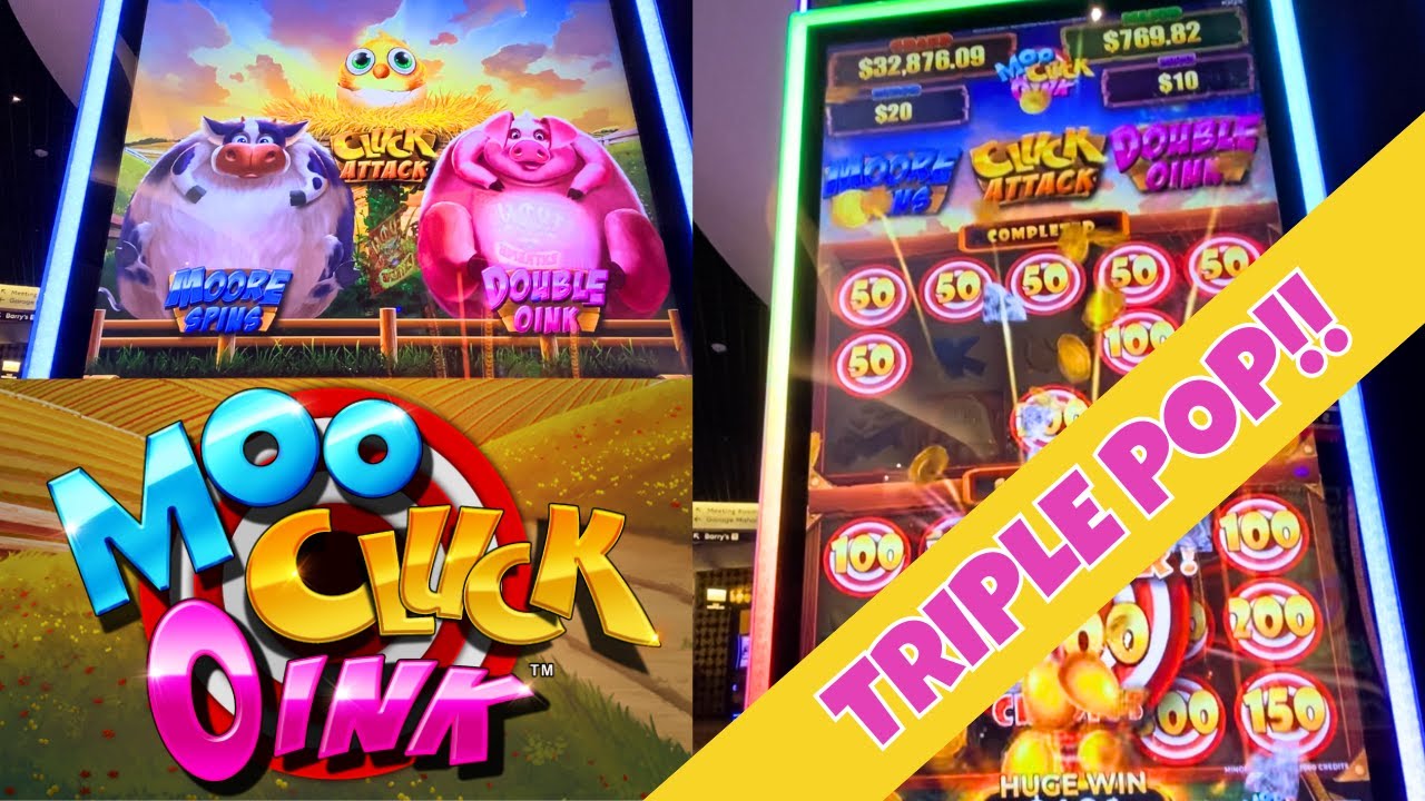I played the NEW Moo Cluck Oink Slot Machine at Circa in Las Vegas ...