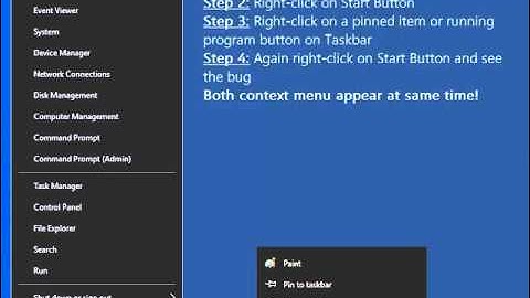 Windows 10 Taskbar Context Menu Bug