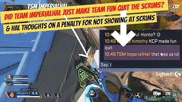 DID team TSM imperialhal make Team fun QUIT the SCRIMS?? #apex #imperialhal #apexlegendsclips