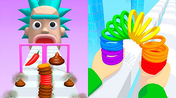 Sandwich Run Pile Ingredients VS Toy Spring - All Levels SpeedRun Gameplay Android iOS Ep1