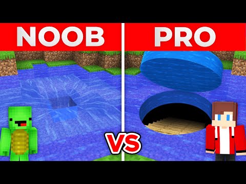 JJ And Mikey NOOB vs PRO : Secret ROUND PASSAGE inside WATER in Minecraft Maizen