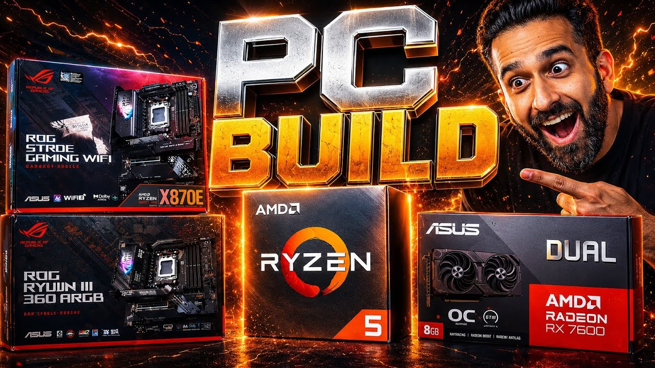 Budget pc Build with AMD Ryzen™ 5 7600 & Asus Amd Radeon™ RX 7600 ...