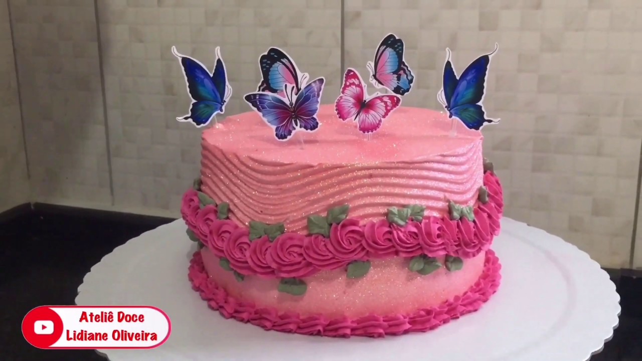 Rogerio Cake Designer: Bolo Rosa Glace Maquiagem