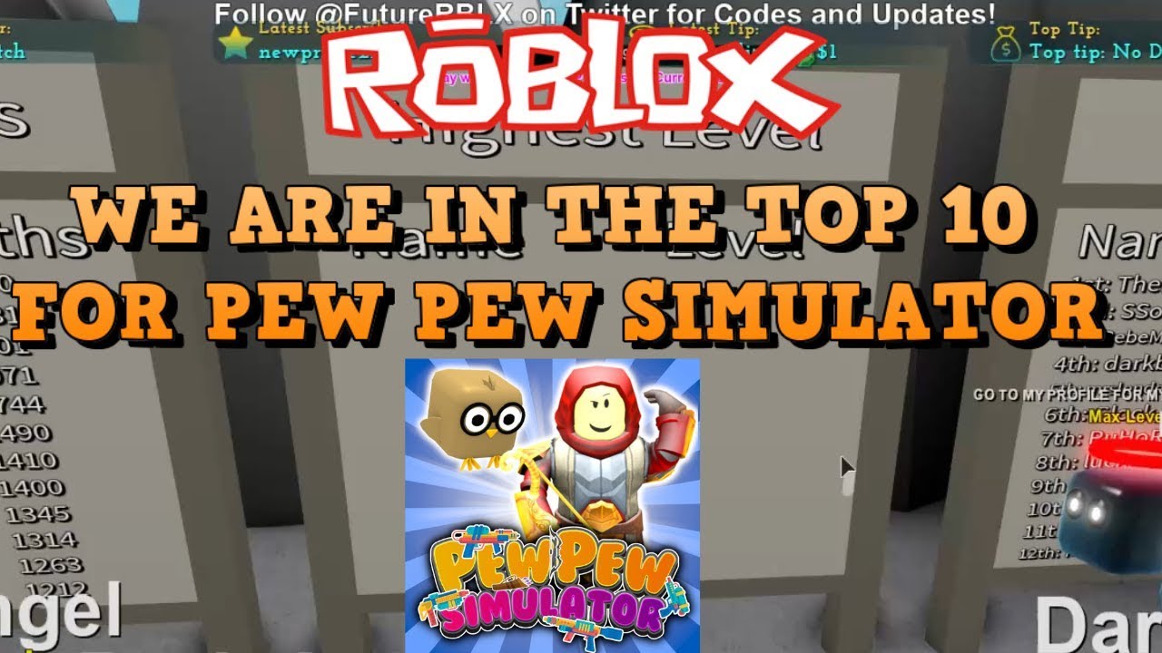 We Are Officially In The Top 10 For Pew Pew Simulator Youtube - new code pew pew simulator roblox youtube